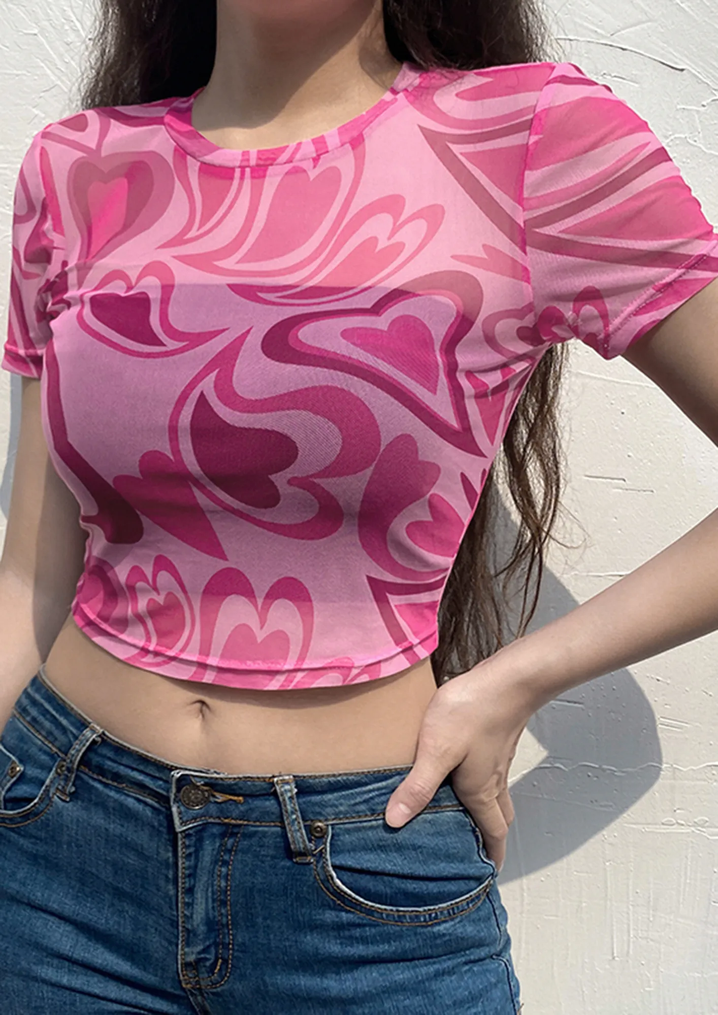 andmary Heart point tops pink（ANDMARY Heart point tops pink）