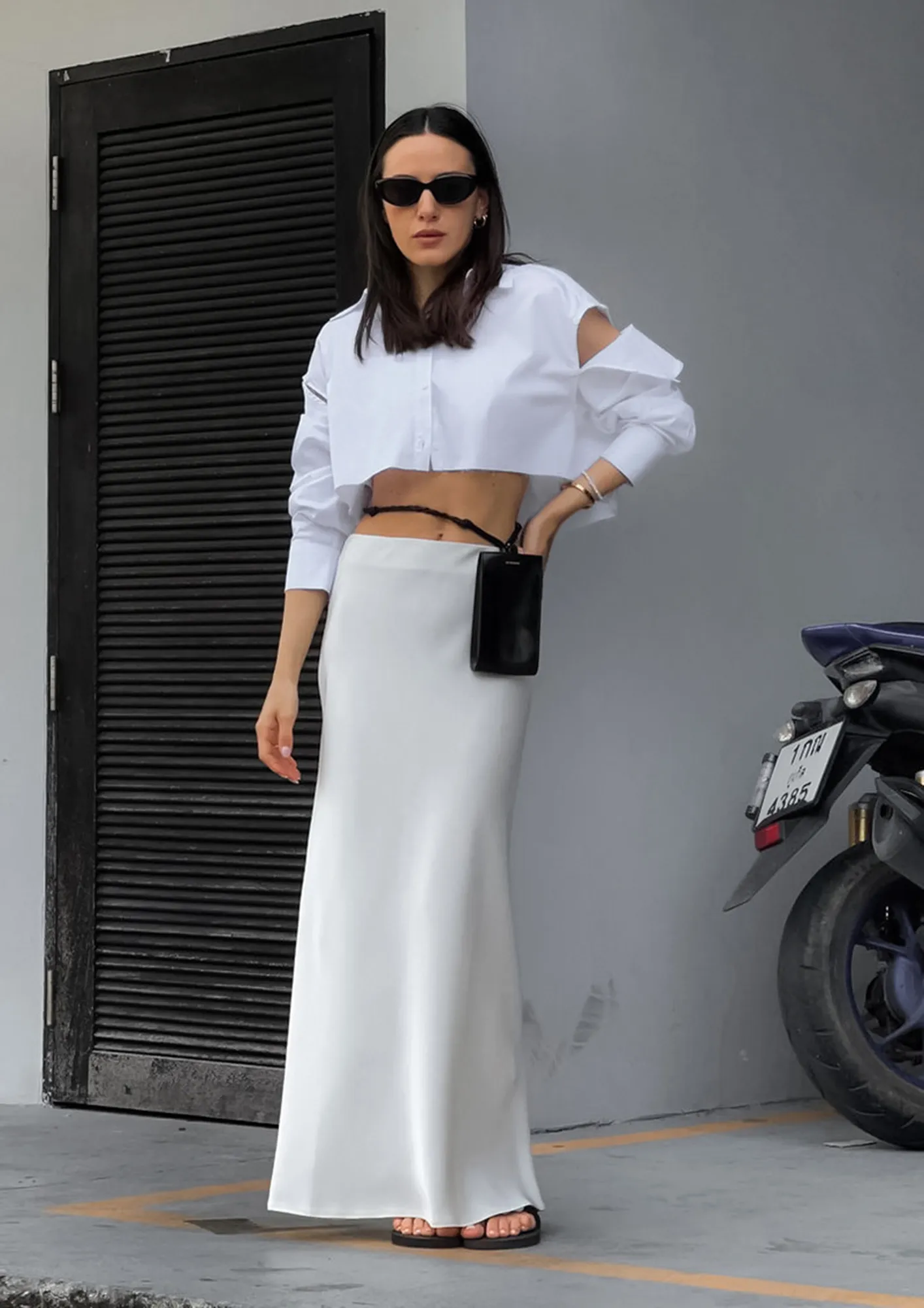 Buy SATIN SLIP WHITE MAXI SKIRT for Women Online in India